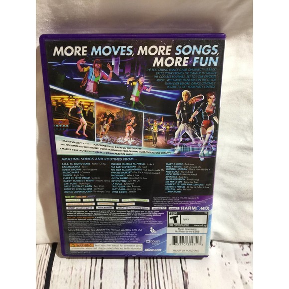 Xbox 360 Kinect Dance Central 2 CIB Includes Manual - Picture 2 of 3